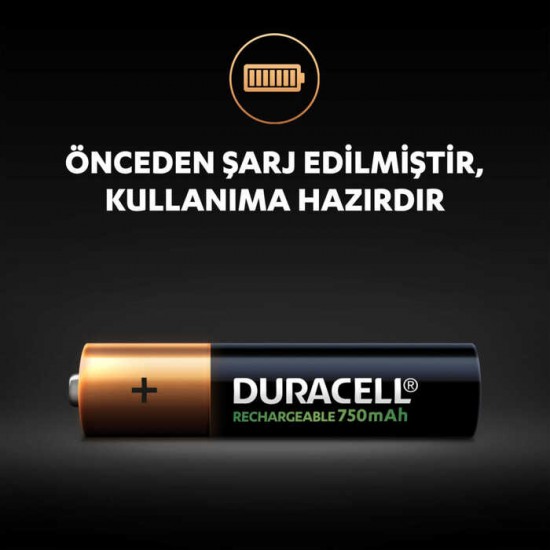 Duracell 750 Mah Şarjlı İnce Pil 2'li