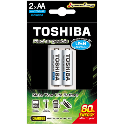 TOSHIBA USB ŞARJ CİHAZI+2 AD.2000MAH KALEM PİL