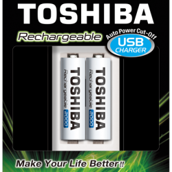 TOSHIBA USB ŞARJ CİHAZI+2 AD.2000MAH KALEM PİL